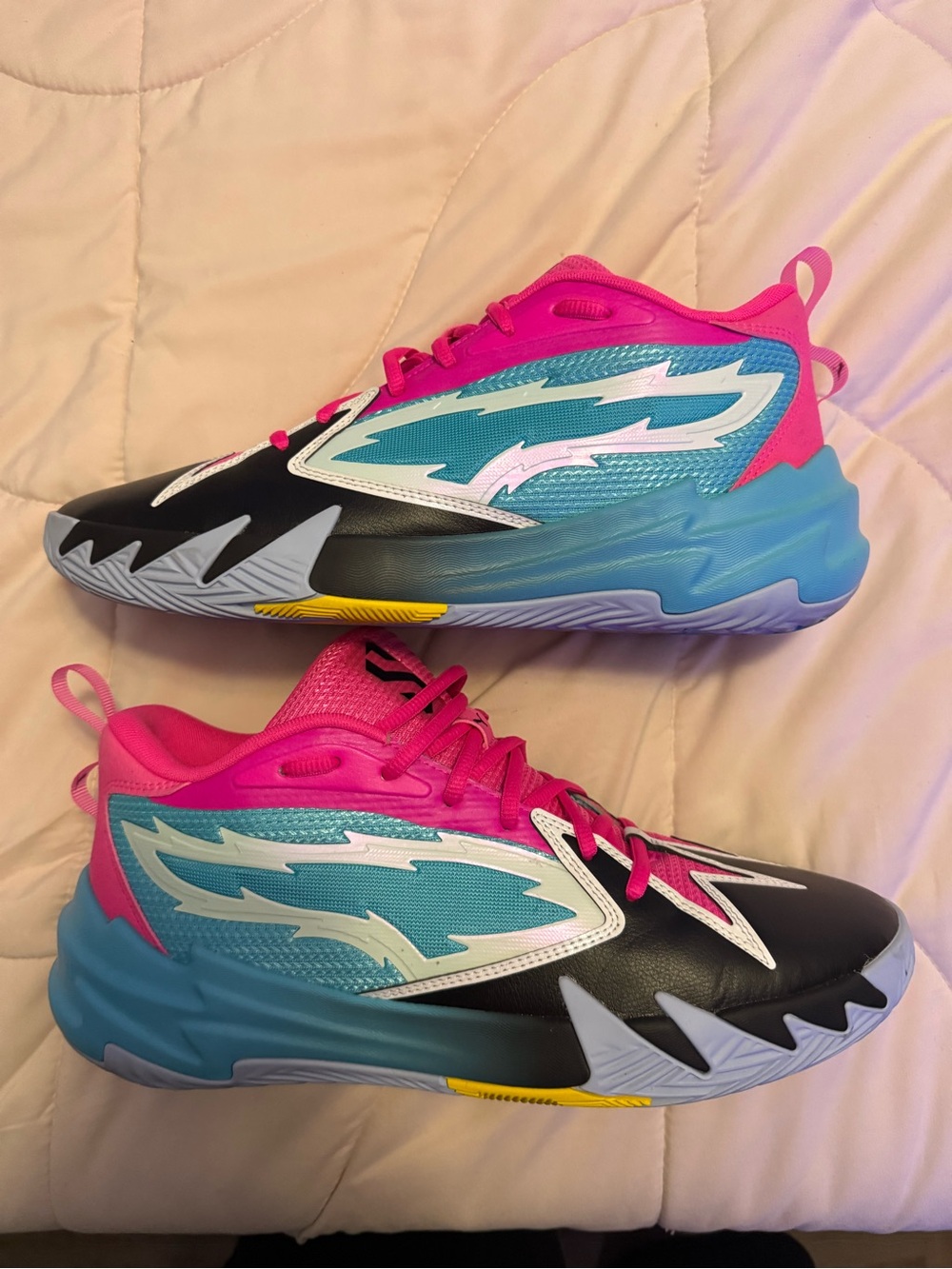 Men’s Puma Scoot Zero Sneakers in Pink, Teal, White & Black